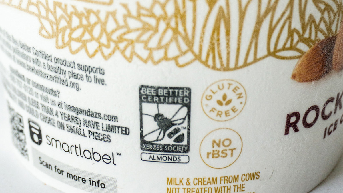 Bee Better Certified logo on icecream container