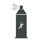 A stylized spray bottle of insecticide is shown.