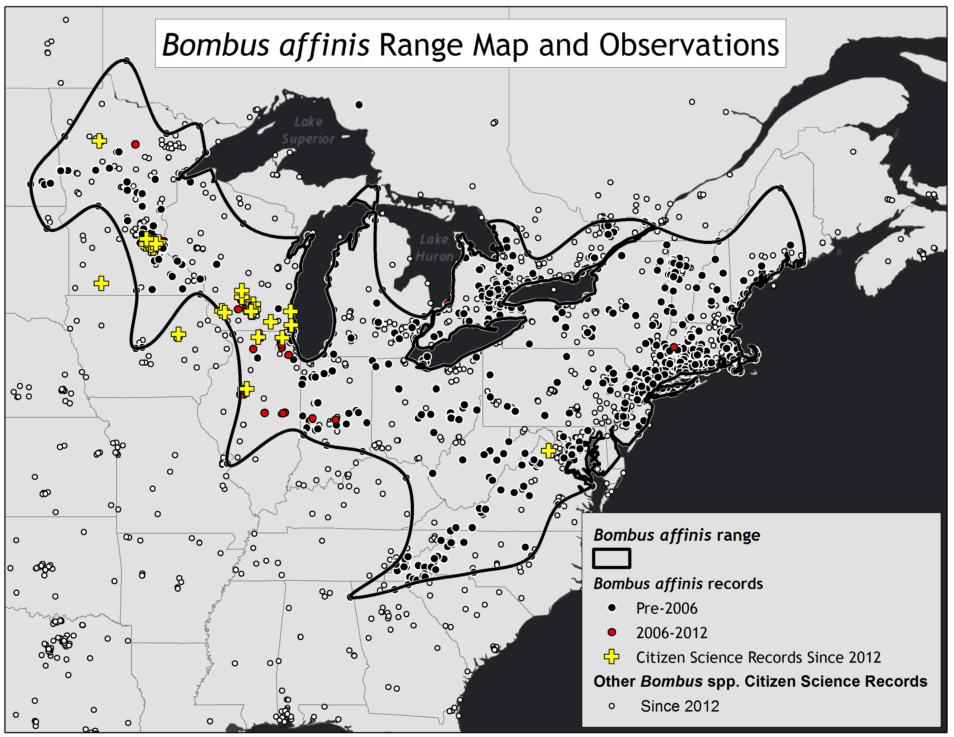 affinis range map