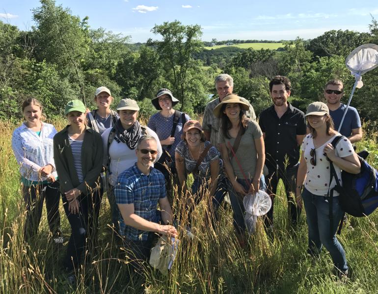 Group photo of pollinator team staff gathered in Minnesota for a training event